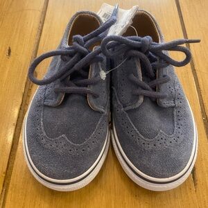 Janie & Jack Blue Suede Leather Wing Tip Indigo Shoes New Size 7